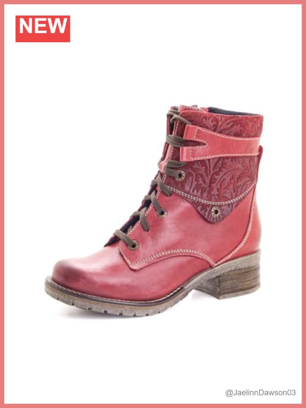 Combat Lace-Up Boot Leather Faux Fur Lined Inside Zip Mid-Calf